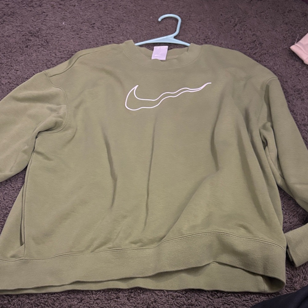 Nike Women's Sage Green Crew Neck Sweater